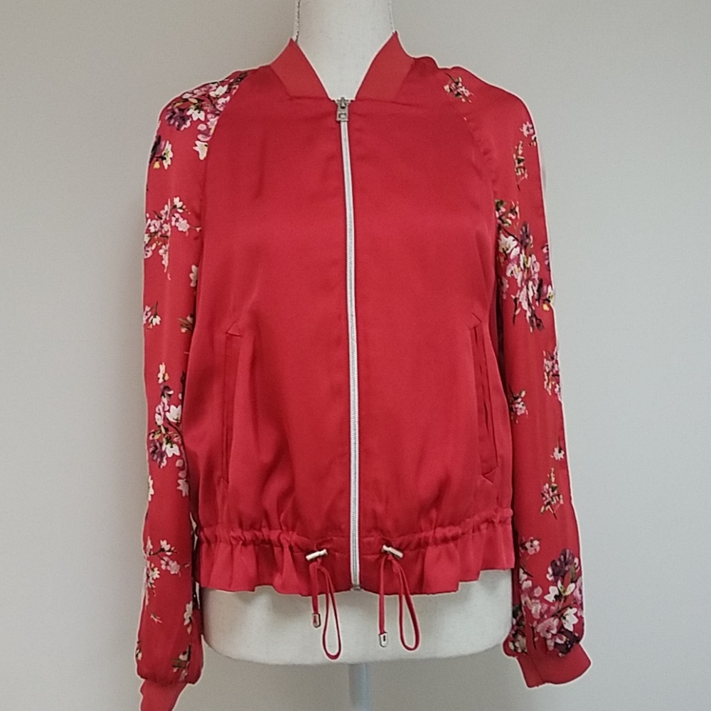 LAST CALL! NWT H&M Silky Floral Bomber Sz 4